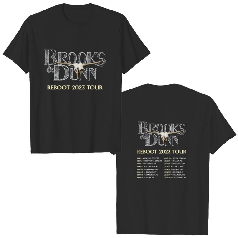 Brooks  Dunn Reboot Music Fan Tour 2 Sided Unisex T-Shirt 166